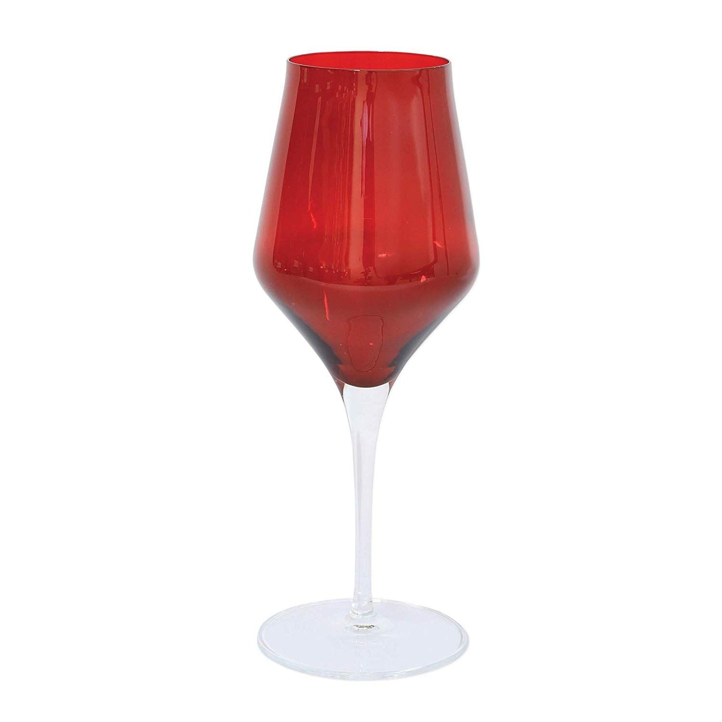 Vietri Contessa Red Stemmed Water Glass, 11 oz - Italian Luxury Stemware