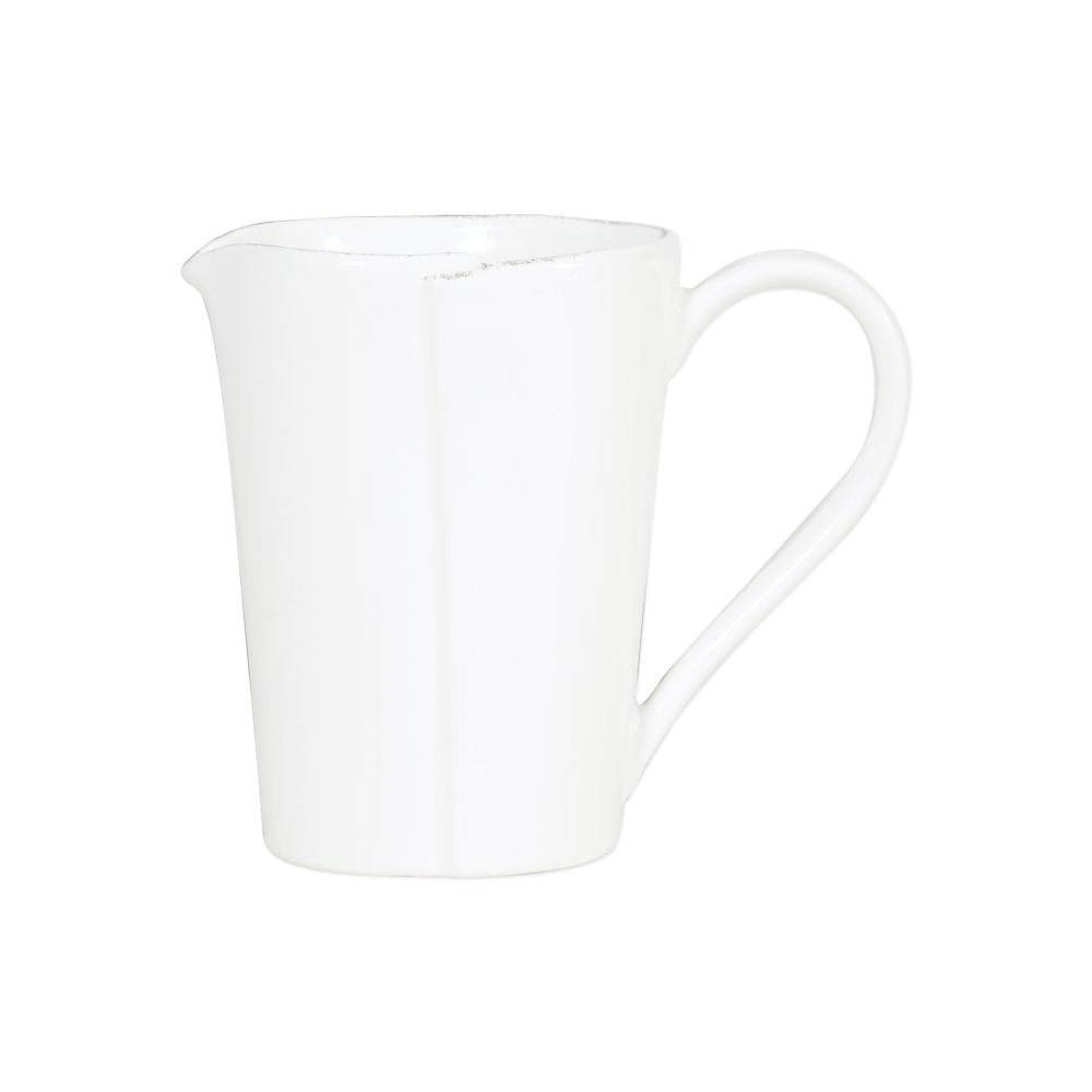 Vietri Melamine Lastra White Drink Pitcher, 6 Cups - Melamine Water/Beverage Jug