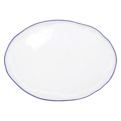 Vietri Aurora Edge Large Oval Platter, Handmade Stoneware Serving Plate