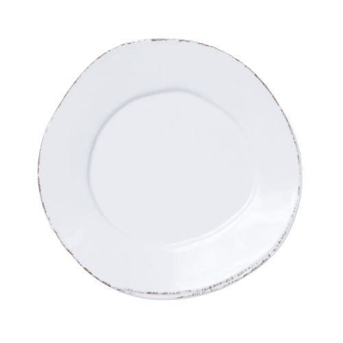 Vietri Melamine Lastra White Salad Plate, 8.75"D Lightweight Dinnerware Dish