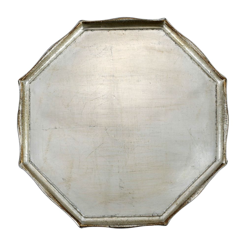 Vietri Florentine Wooden Accessories Platinum Octagonal Tray, Birchwood Platter