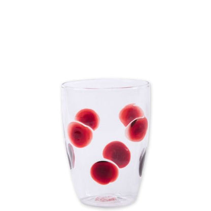 Vietri Drop Red Tall Tumbler, 4.5"x12oz, Borosilicate Italian Glass Drinkware