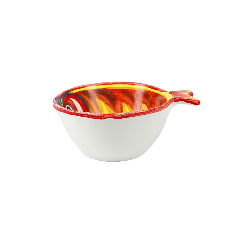 Vietri Pesci Colorati Figural Small Bowl, Handmade Earthenware Serveware Dish