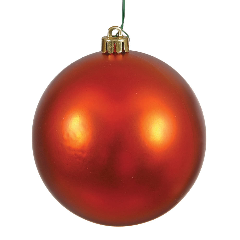 Vickerman 3" Burnished Orange Matte Ball Ornament, 12 per Bag, Plastic