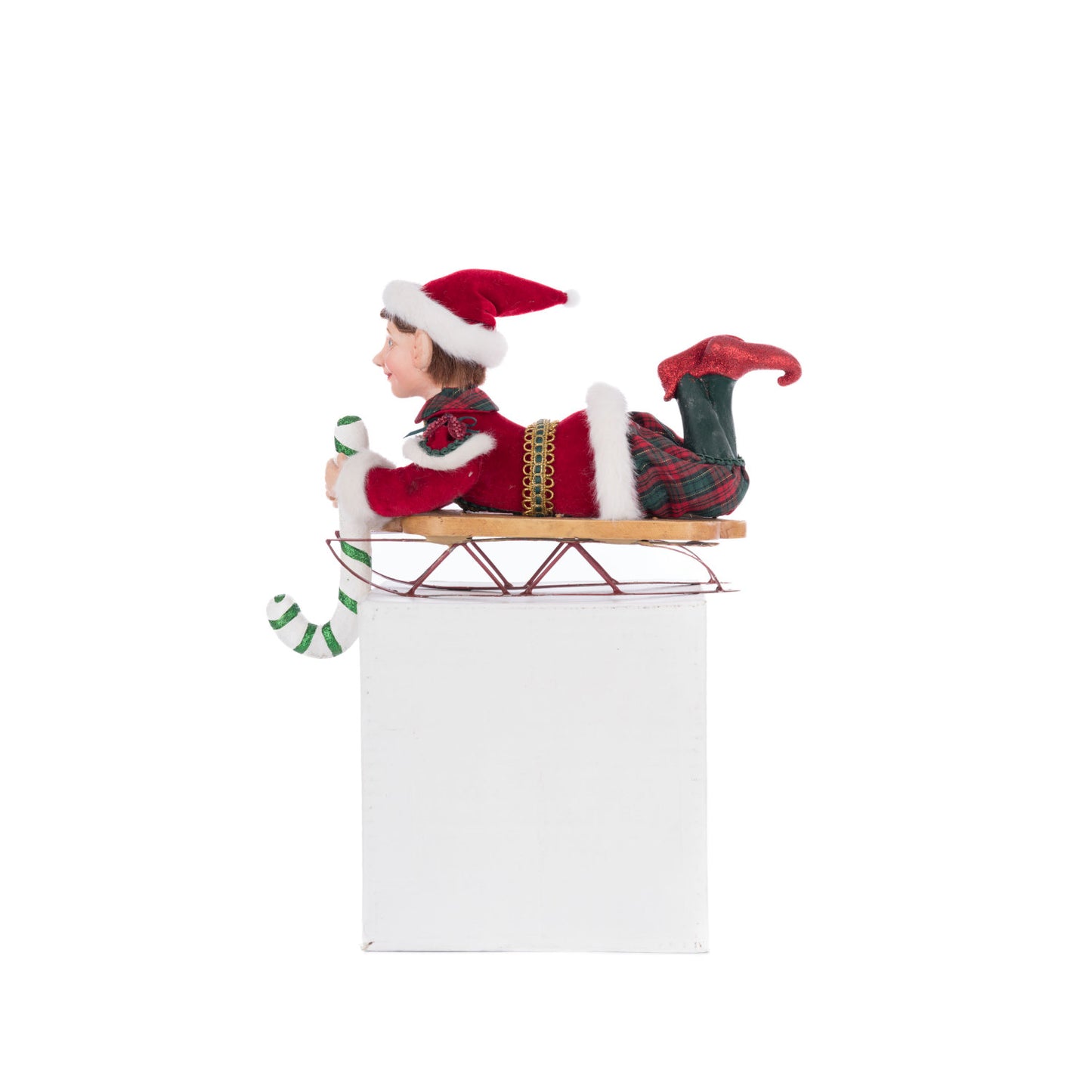 Holiday Magic 2024 Laying Elf With Giftbox Stocking Holder, 7-Inch