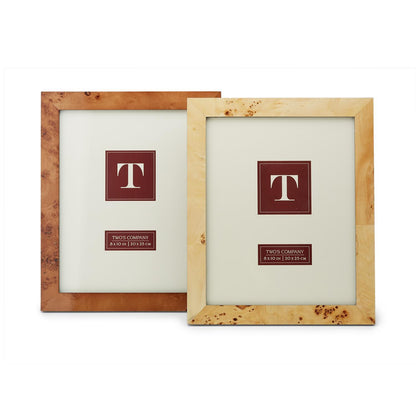 Two's Company Burled Wood 8" X 10" Photo Frame In Gift Box Assorted 2 Colors
