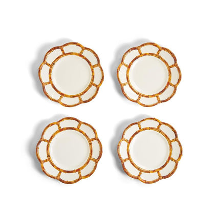 Two's Company Set of 4 Bamboo Touch Accent Plate