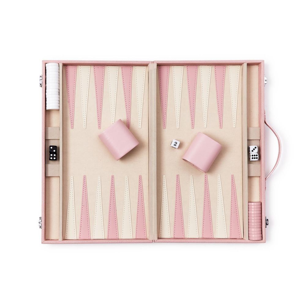 Two's Company Pink Backgammon Set Game