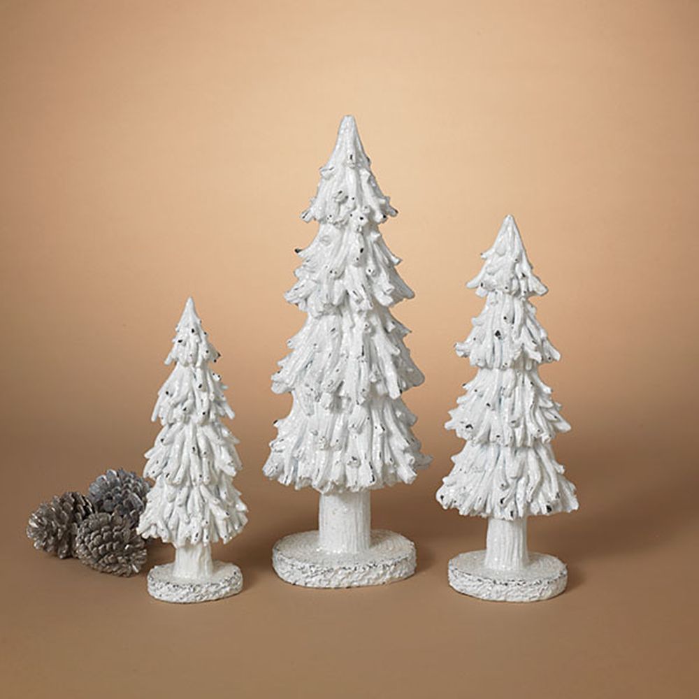 Gerson Company Set of 3 Resin Christmas Trees 18.9"