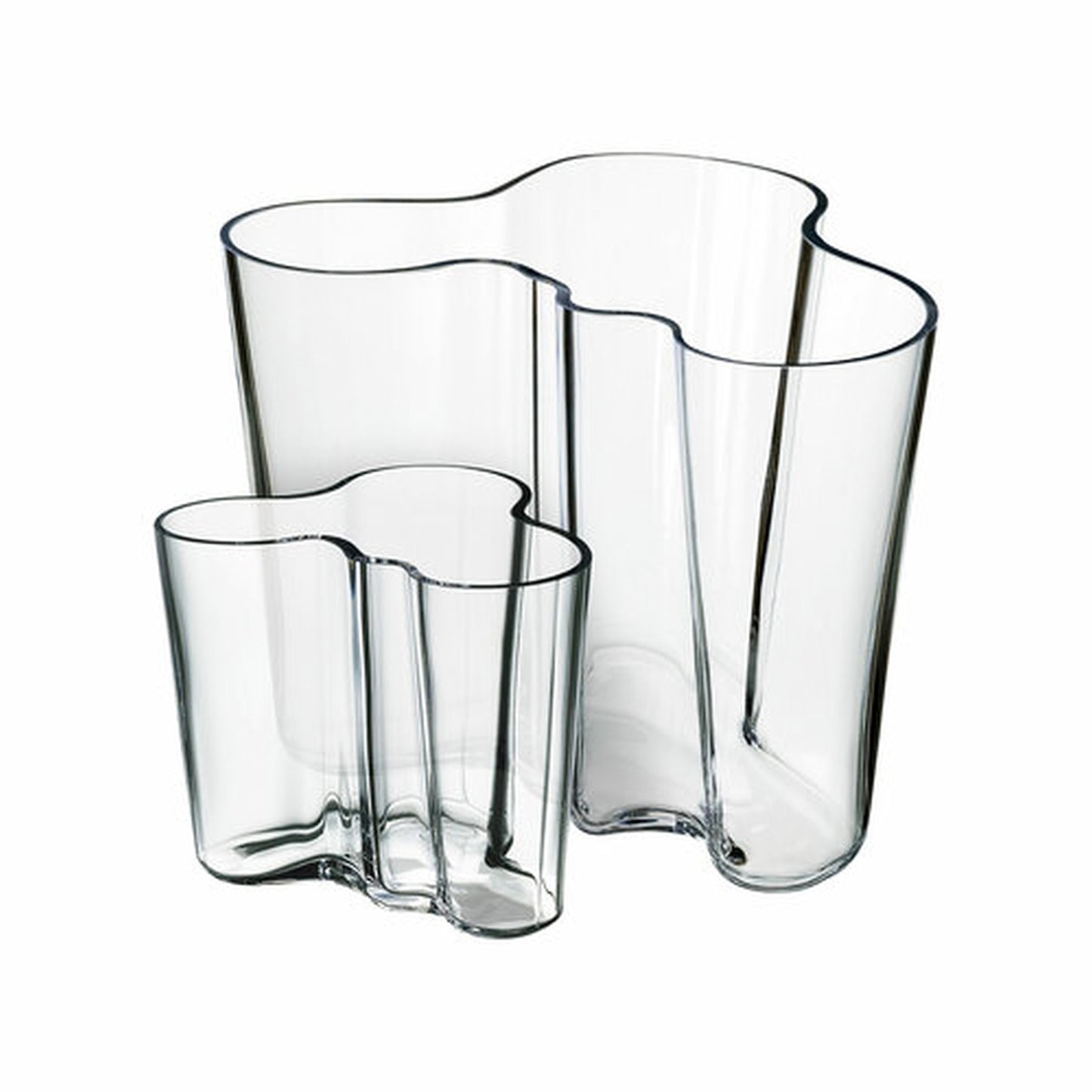 Iittala Aalto Vase, Set of 2, 3.75 & 6.25 inches, Clear, Glass