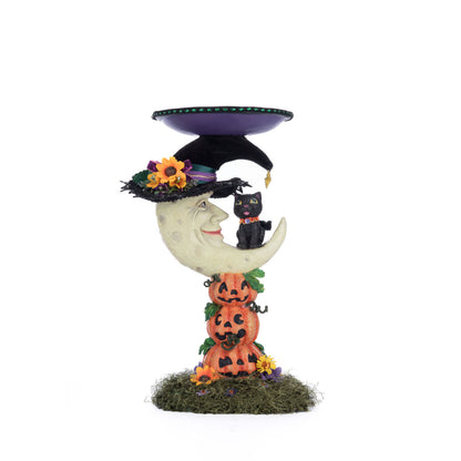 Katherine's Collection 2024 Jacks And Cats Moon Pillar Candle Holder, 17-Inch