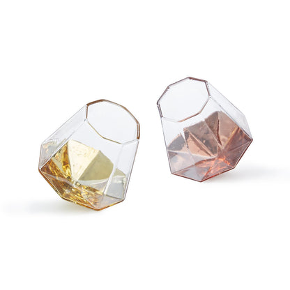 Two's Company Diamond Glass Assorted 2 Colors: Gold And Rose Gold