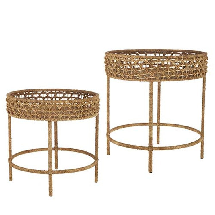 Raz Imports Natural Surroundings 24" Woven Accent Table, Set of 2