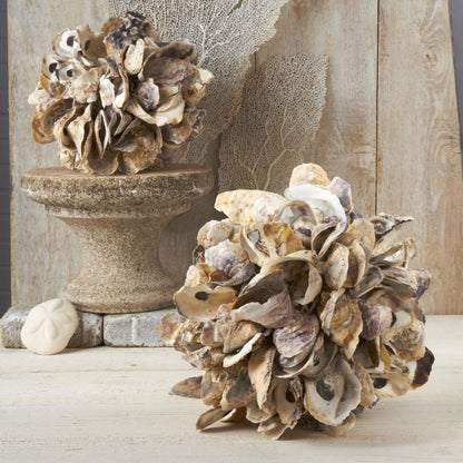 Two's Company Oyster Shells Decorative Ball Assorted 2 Sizes: 9" And 12".