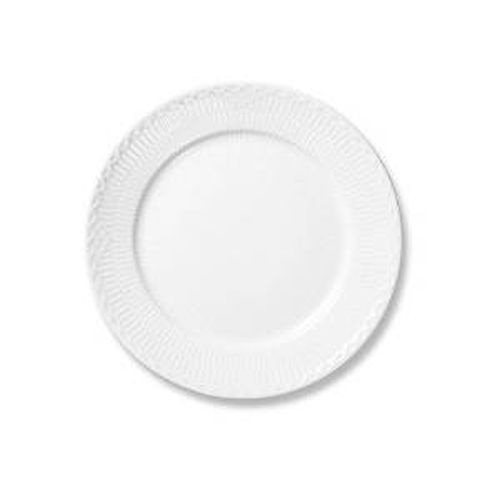 Royal Copenhagen White Fluted Half Lace Dinner Plate, 10.75 inches, Porcelain