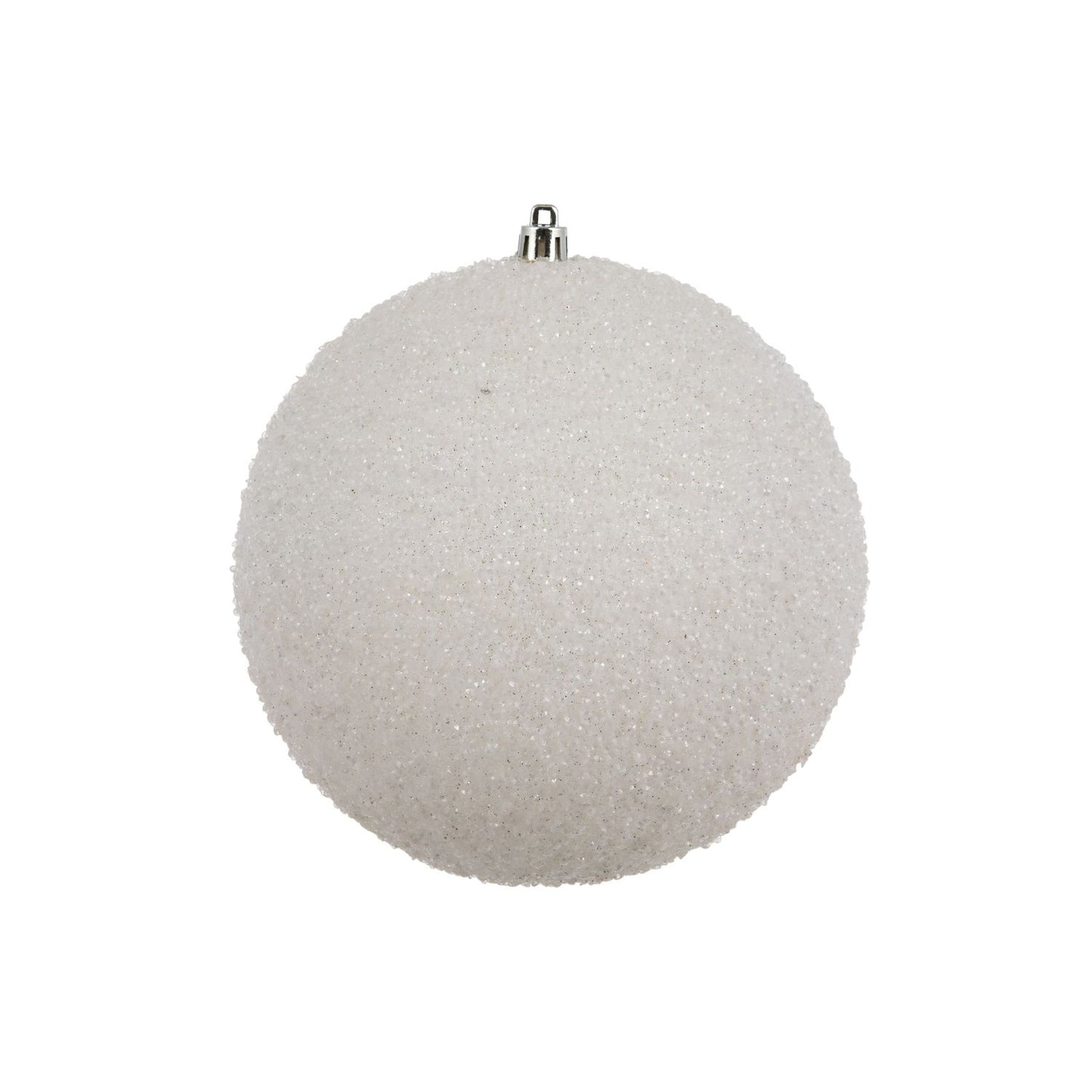 Vickerman 6" White Beaded Ball Ornament, 4 Per Bag