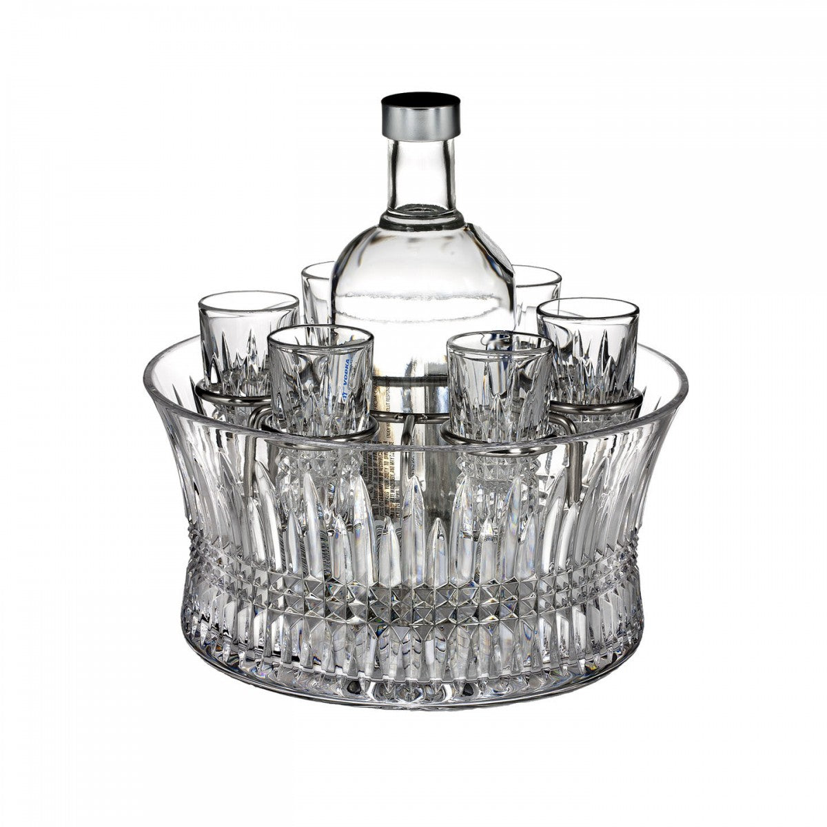 Waterford Lismore Diamond Vodka Set In Chill Bowl