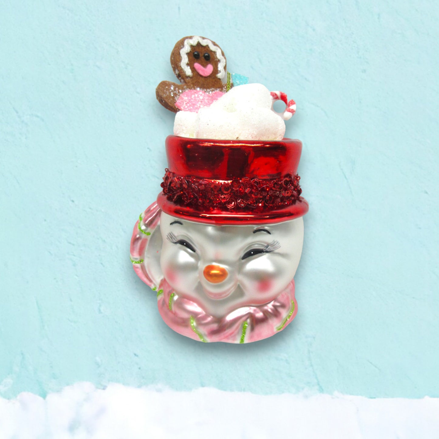 December Diamonds Fun At The North Pole Snowman Cocoa Mug Ornament