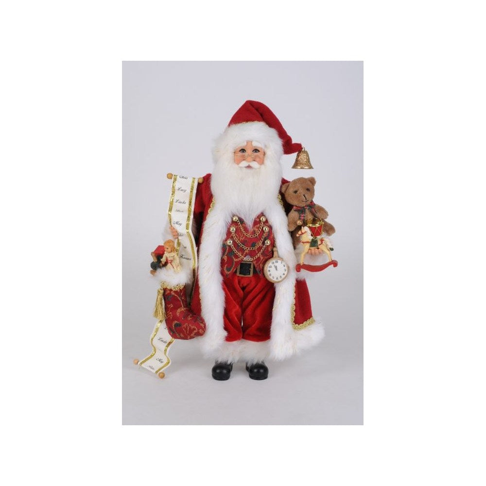 Karen Didion Time for Christmas Santa Figurine, 17 Inches