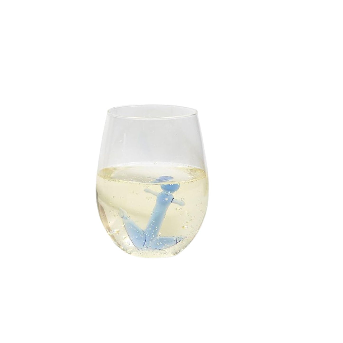 Two's Company Anchors Away Stemless Wine Glass