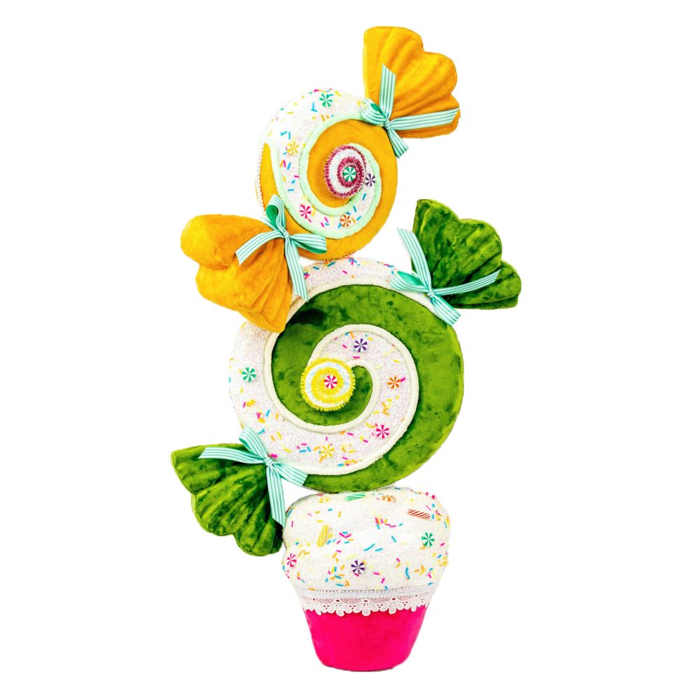 December Diamonds Candy Land 26" Candy Wrapper Sweets On Cupcake Figurine