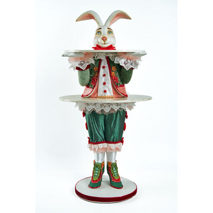 Katherine's Collection Enchanted Garden 2022 Enchanted Bunny Tiered Tray Green Resin