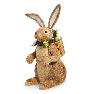 Raz Imports 2024 Easter 24" Bunny With Basket of Carrots And Eggs