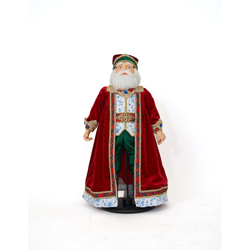 Katherine's Collection 2022 Chinoiserie Santa Doll Red Polyester