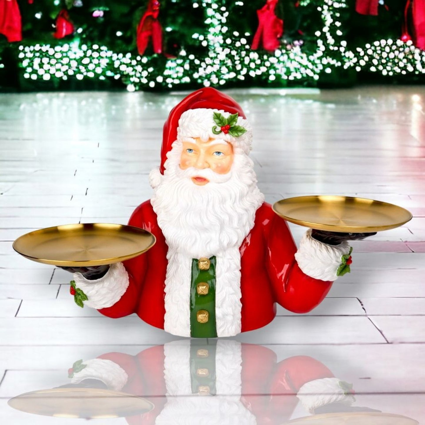 December Diamonds City Sidewalks 18-Inch Santa With Trays