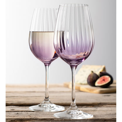 Galway Erne Wine Glass, Set of 2 in Amethyst, Glass