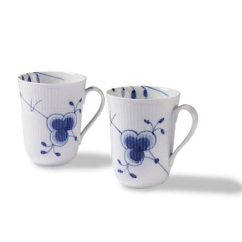 Royal Copenhagen Blue Fluted Mega Mug, 11 Oz., Set of 2, Porcelain