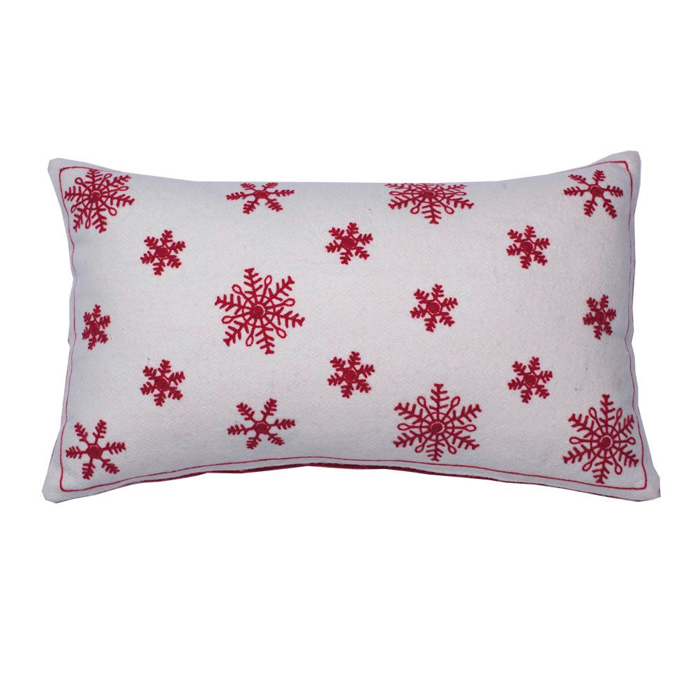 Vickerman Decorative 12" x 20" Let It Snow Collection Pillow, Wool