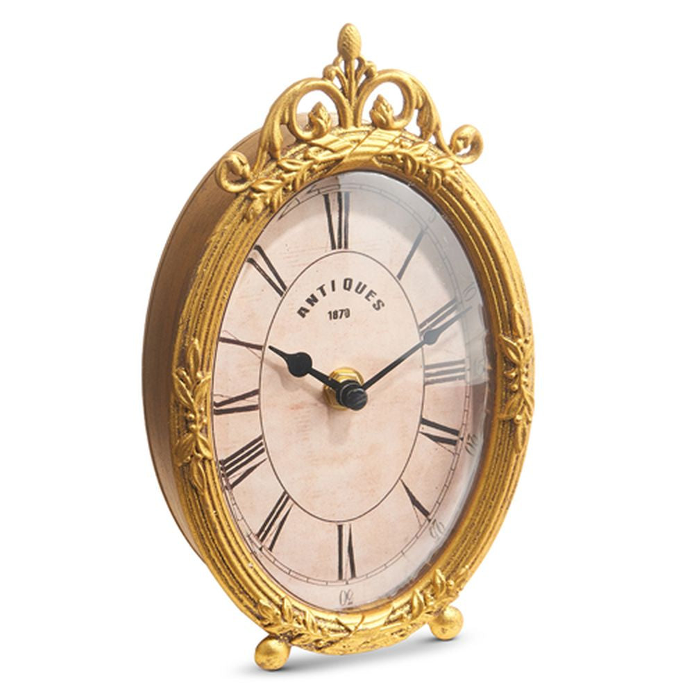 Raz Imports 2024 European Style 8" Antique Gold Clock