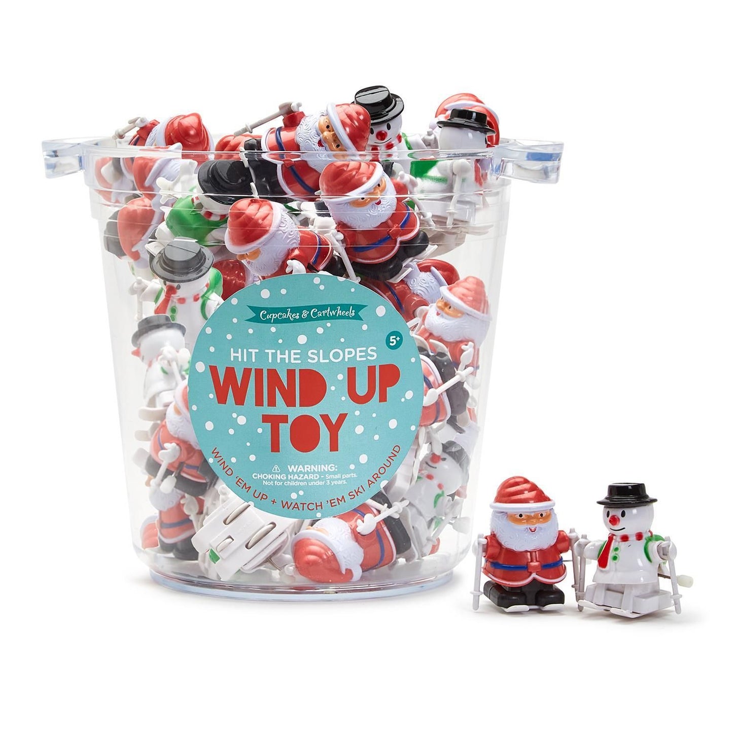 Two's Company Hit The Slopes 40-Pcs Holiday Wind Up Toy With Bucket in 2 Designs