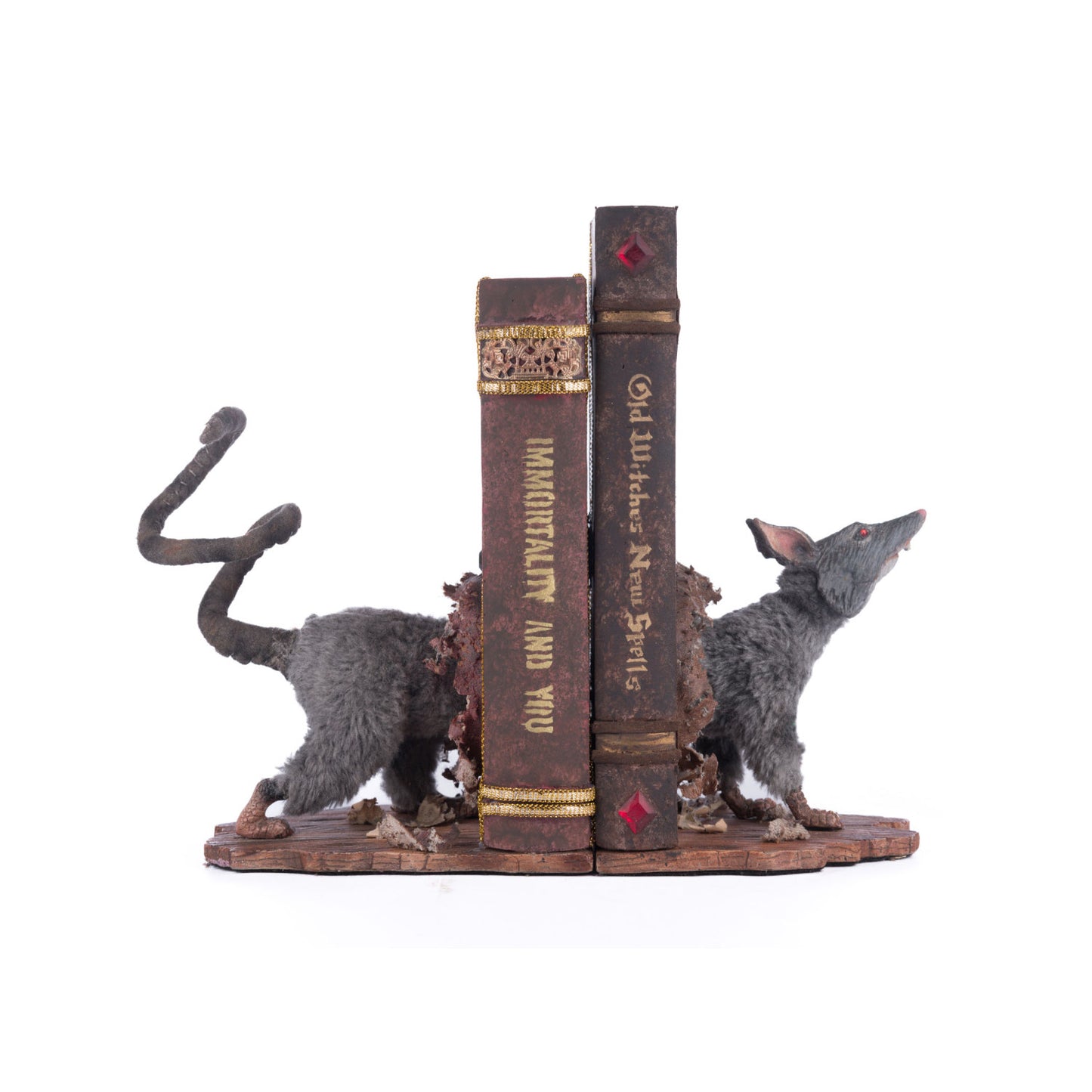 Broomstick Acres 2024 Moonspell Mouse Bookends Set Of 2, 9.25-Inch Table Top