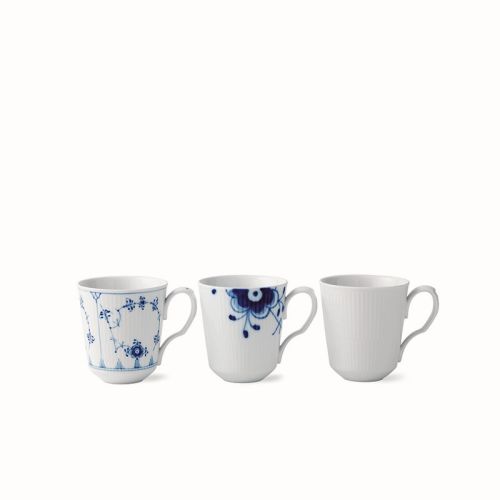 Royal Copenhagen Gifts with History Set of 3 Mugs, 12.25 Oz., Porcelain