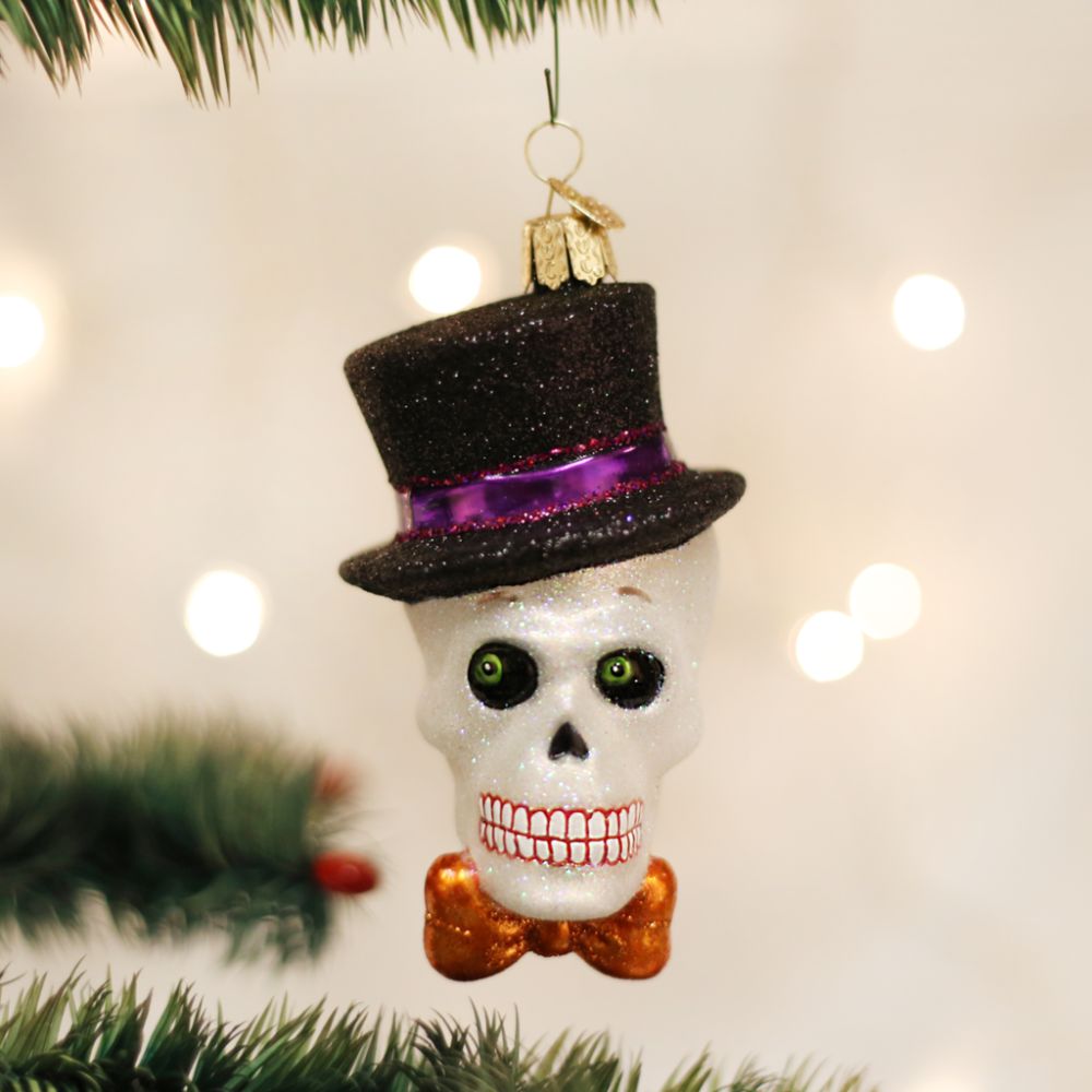 Old World Christmas Top Hat Skeleton Ornament.