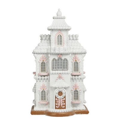 December Diamonds Gingerbread Village Led White Gingerbread House Figurine