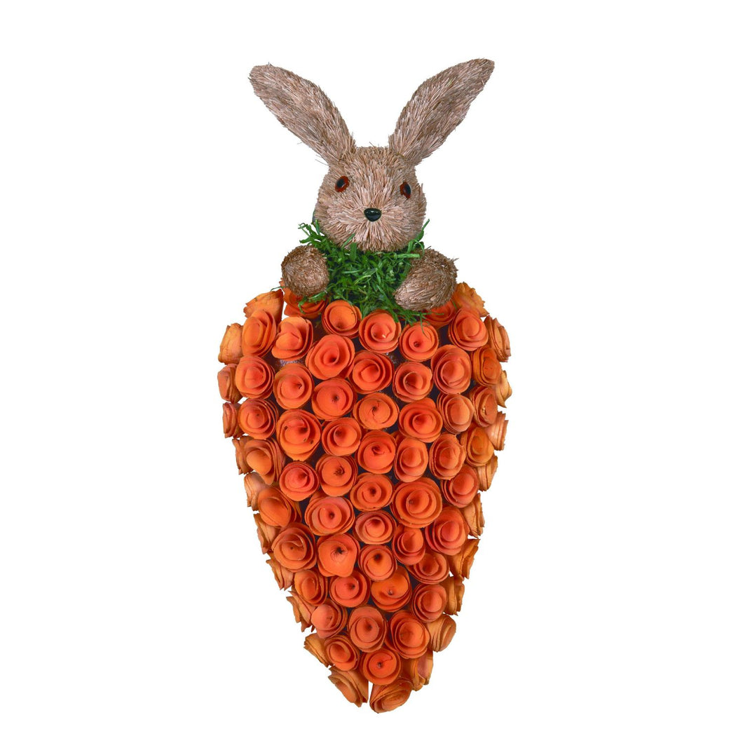 Transpac Sisal Bunny & Giant Carrot Wreath Decor