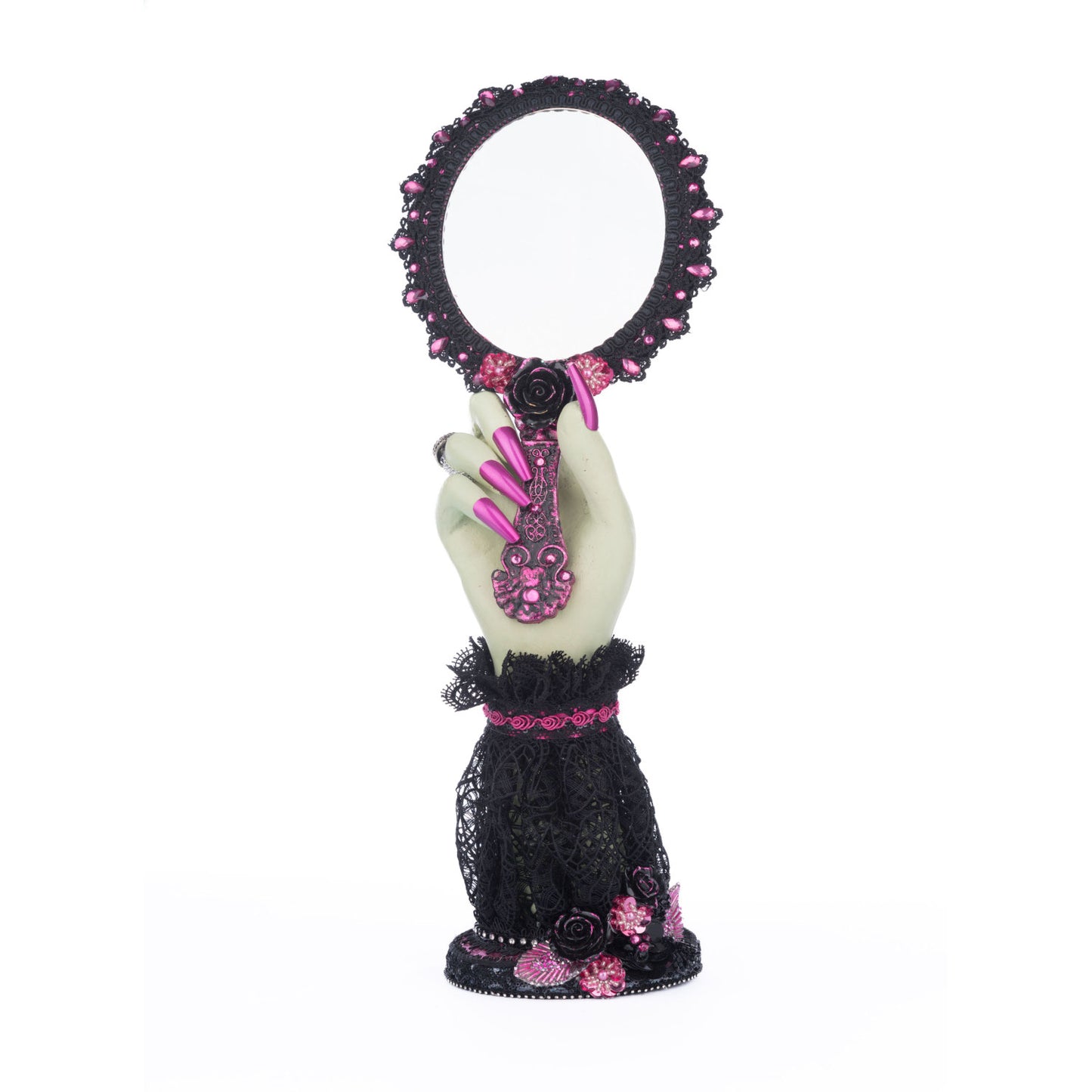 Pink Panic Possession 2024 Hand Held Mirror With Hand, 16.5-Inch
