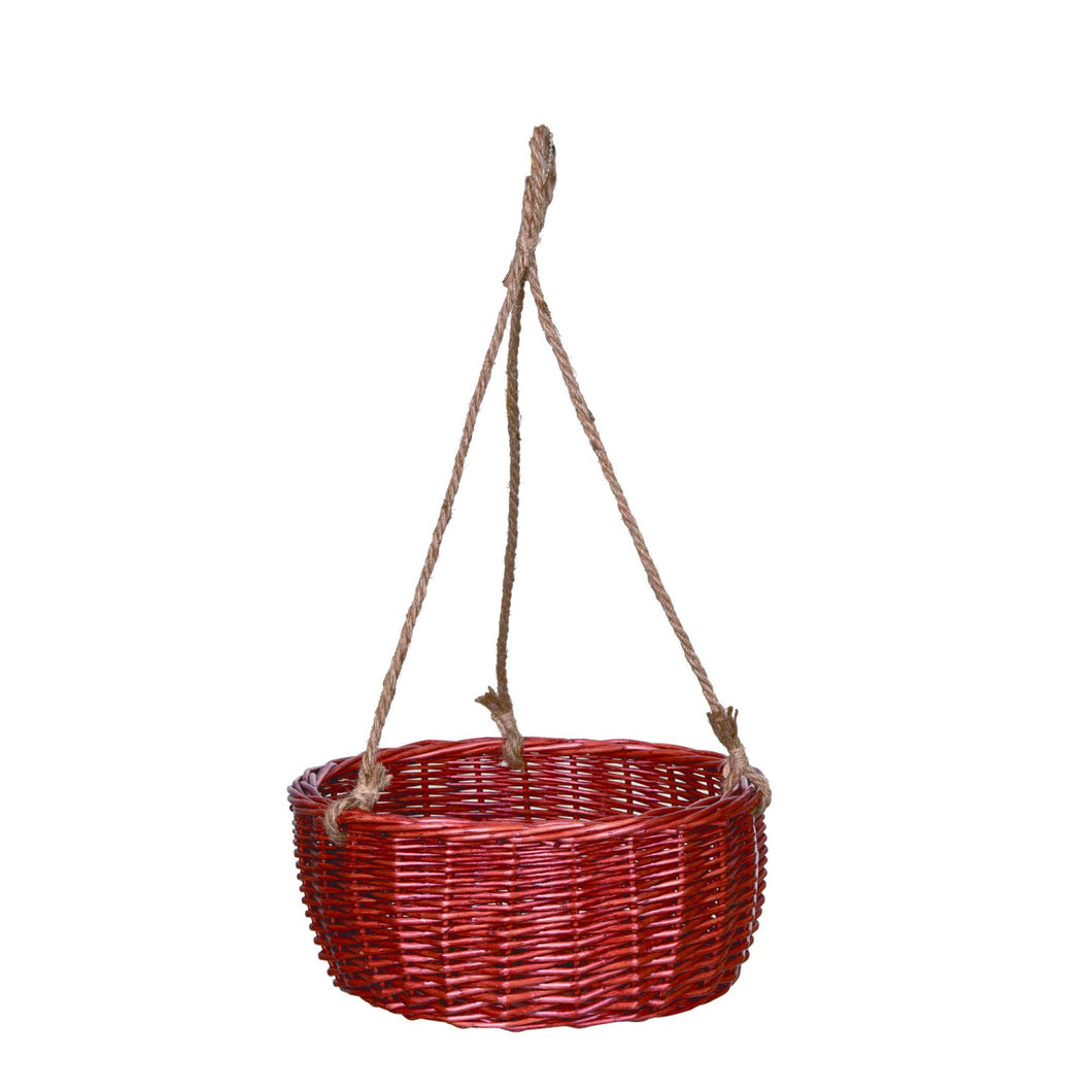 Transpac Rattan Hanging Plant Basket