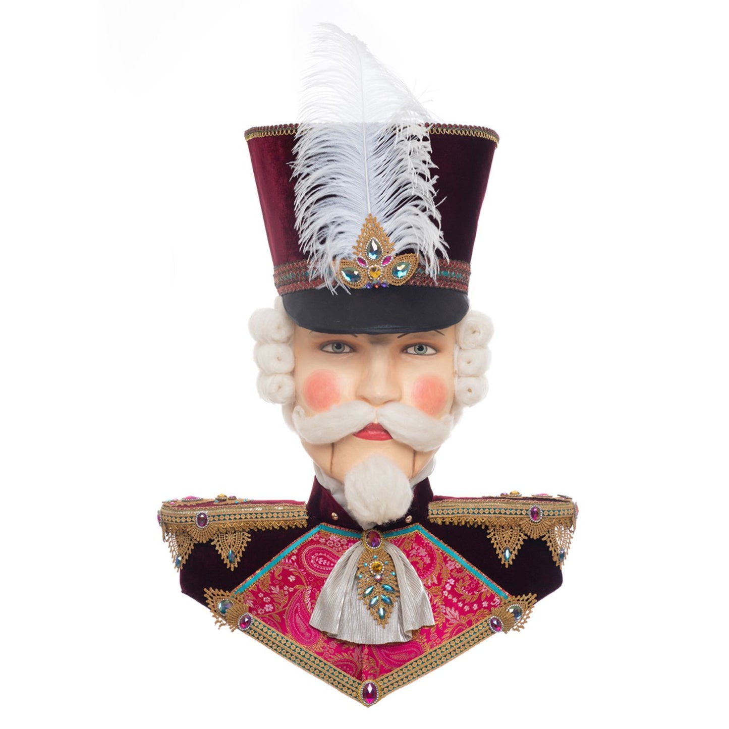 Katherine's Collection Nutcracker Wall Mask, 22x8.25x35.5 Inches, White Resin
