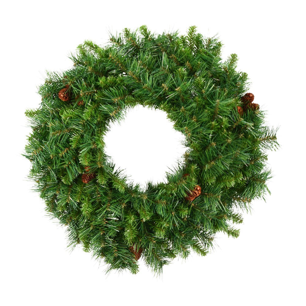 Vickerman 42" Cheyenne Pine Artificial Christmas Wreath, Unlit, PVC