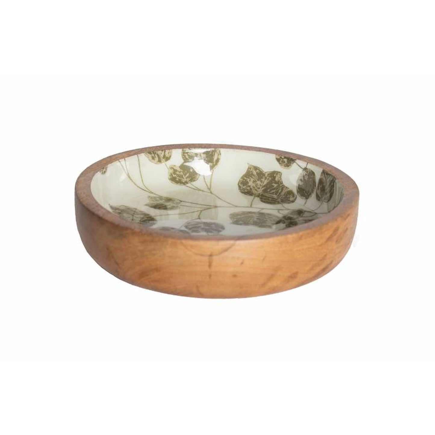 Quest Collection Condiment Wood Bowl with Flower Decal Small