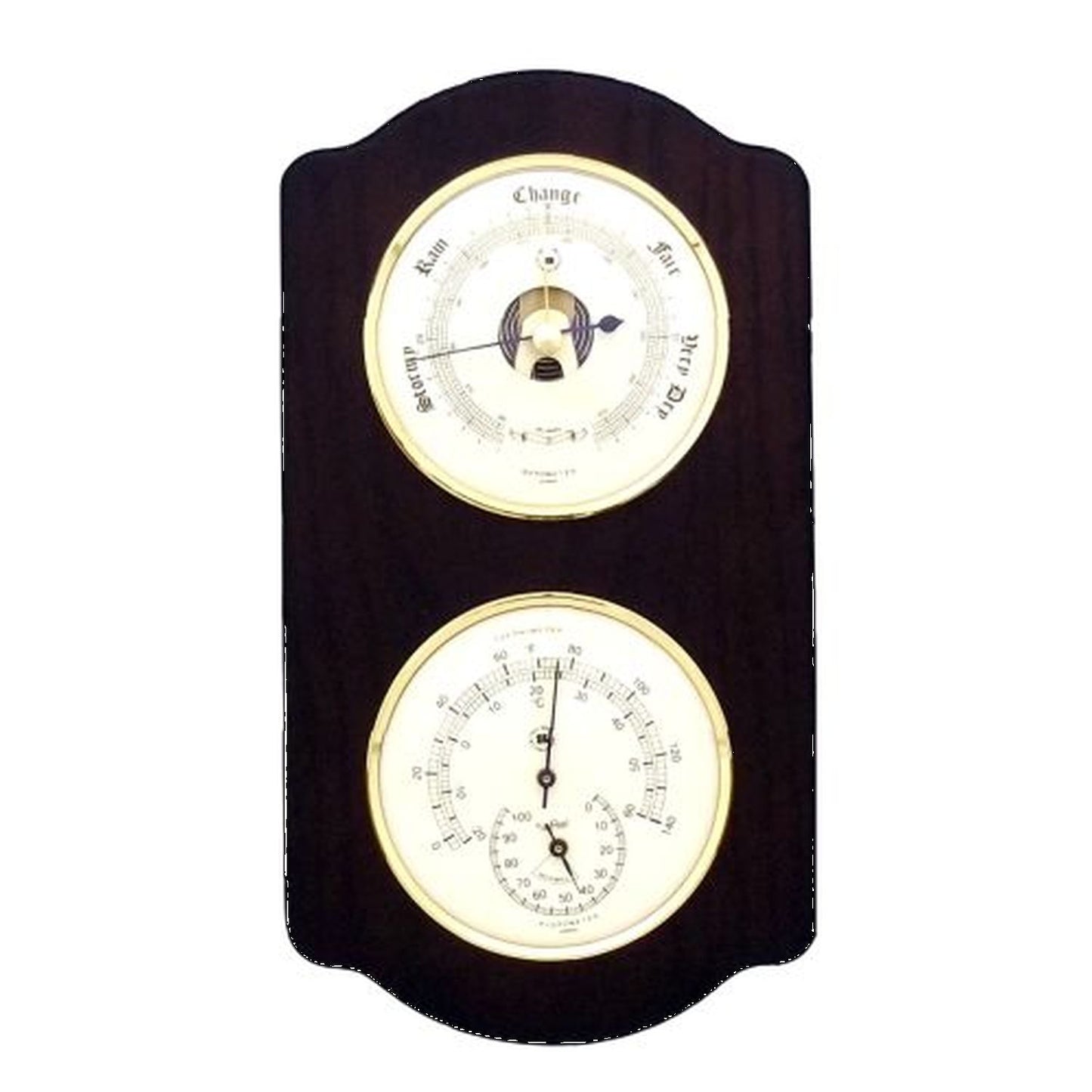 Barometer & Thermometer With Hygrometer On Ash Wood