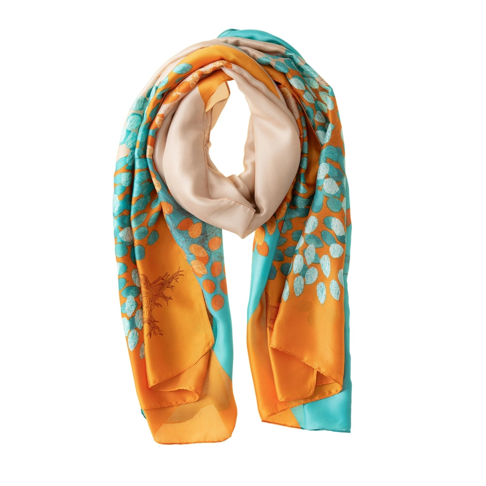 Galway Orange & Turquioise Polyester Scarf