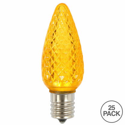 Vickerman C9 LED Yellow Faceted Replacement Bulb, package of 25, Plastic