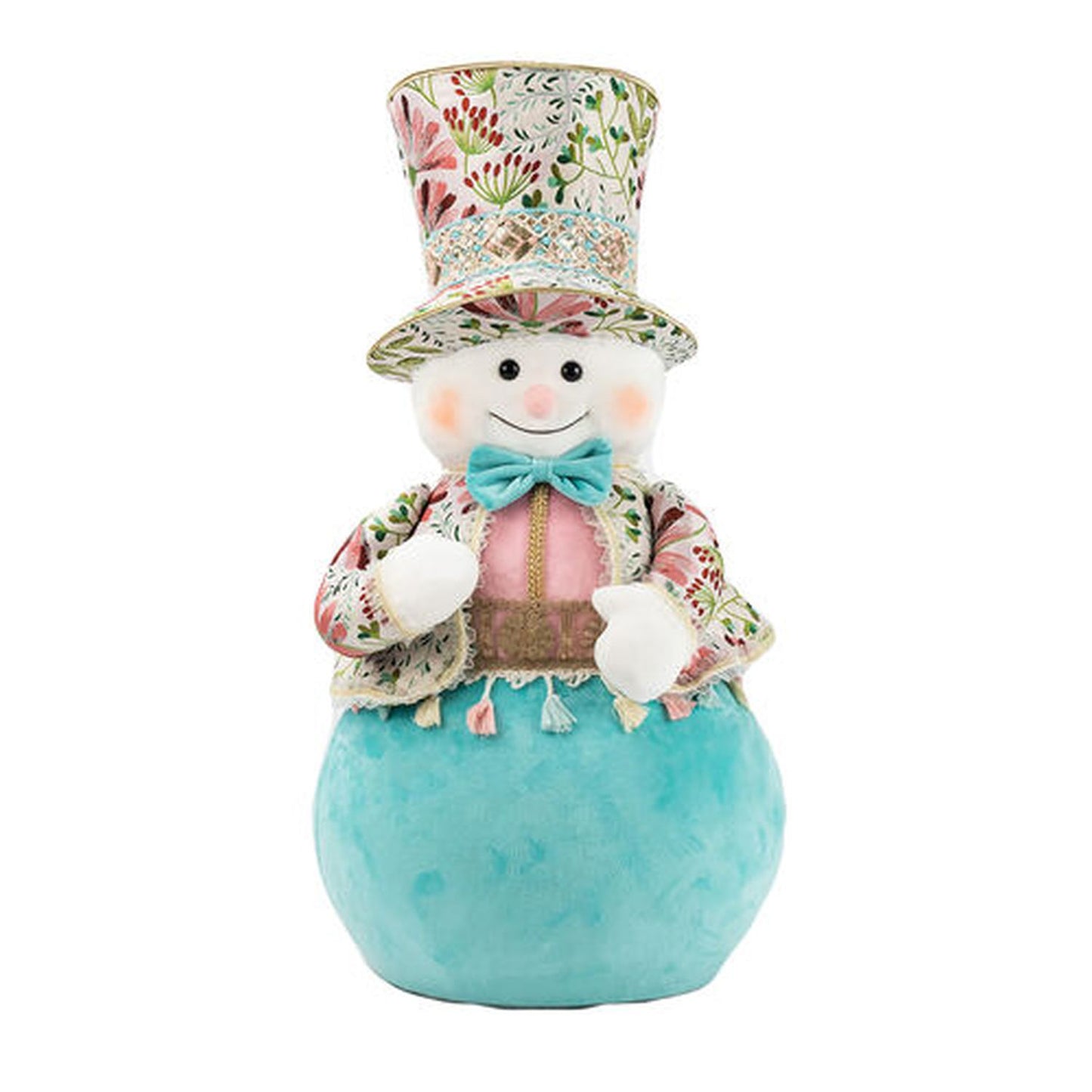 December Diamonds North Pole Sweet Shoppe 25.5" Teal Snowman With Pattern Hat