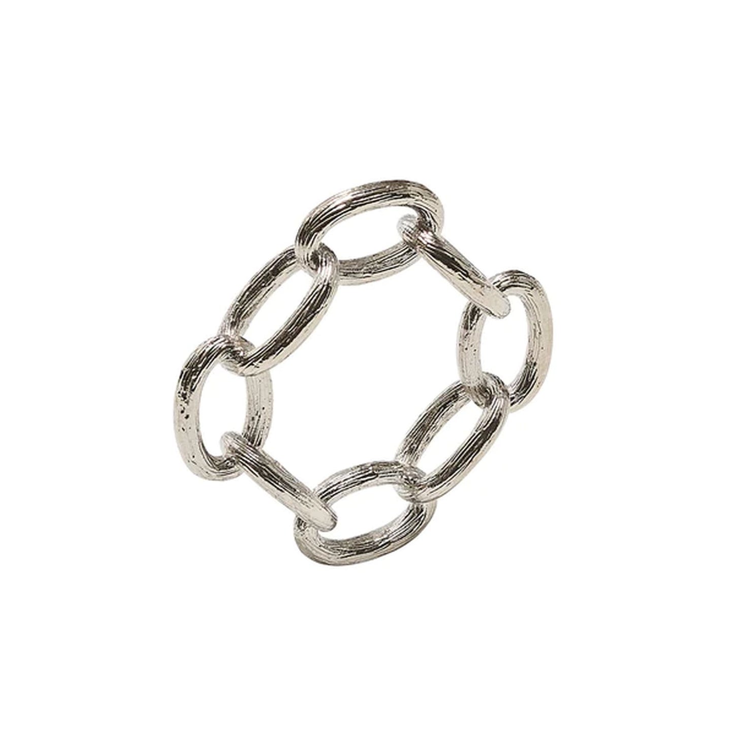 Kim Seybert Chain Link Napkin Ring in Silver, Set of 4