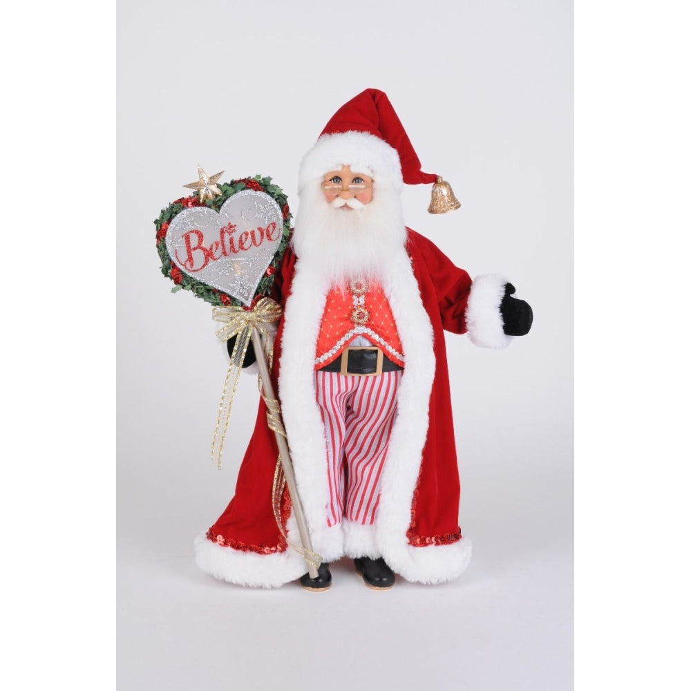 Karen Didion Lighted Believe In The Magic Santa Figurine Polyresin